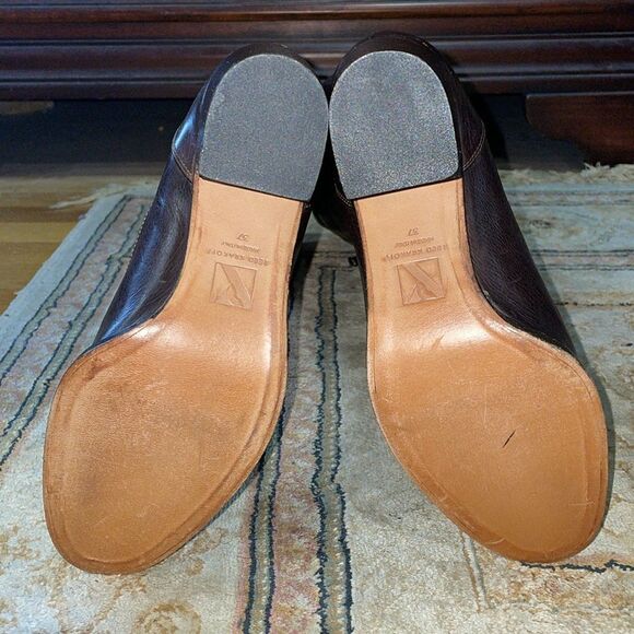 Reed Krakoff Tall Dark Brown Leather Women’s Sz 7/EU 37 Front Zip Knee High Boot - Picture 7 of 11